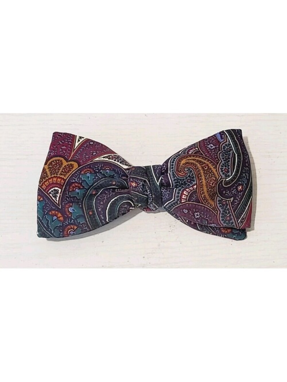 Beau Ties of Vermont Bow Tie Paisley And Polka Dot Pre-Tied With Clip